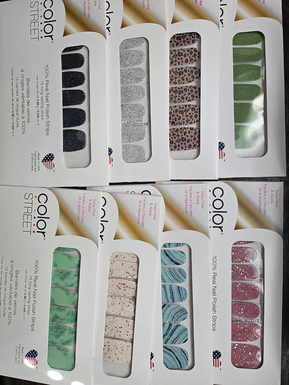 Color Street Green Marble & Glitter Nail Polish Strips - Assorted Green Shades